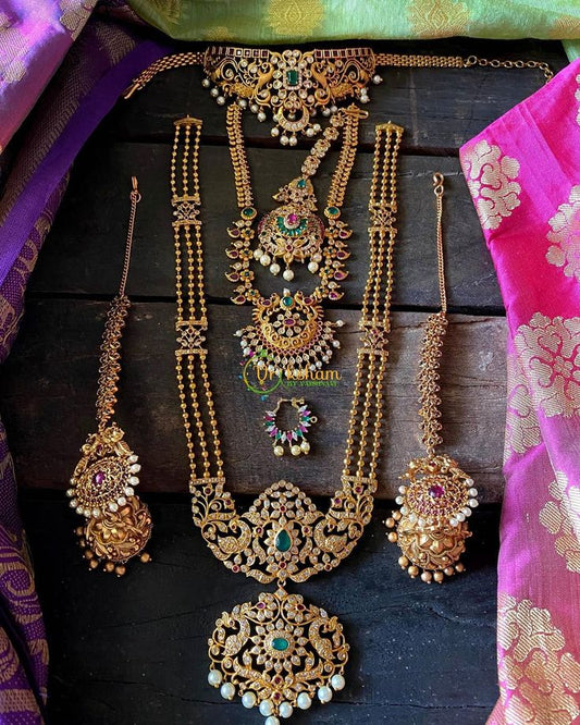 Imitation Original Long Haaram Diamond Set