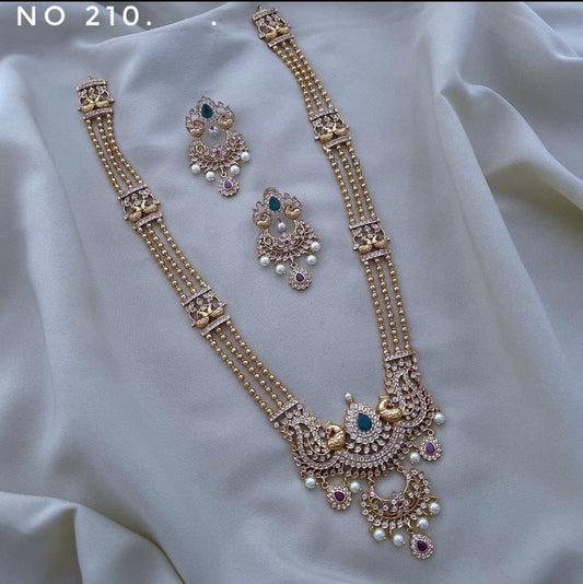 Villipuram Kemp And Gold Diamond Set